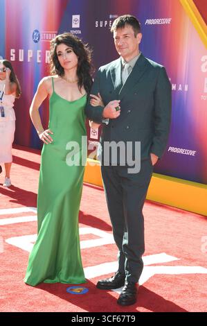 Tania Raymonde und Nathan Fillion bei der Weltpremiere des Kinofilms 'Superman' im TCL Chinese Theatre. Los Angeles, 07.07.2025 Stockfoto