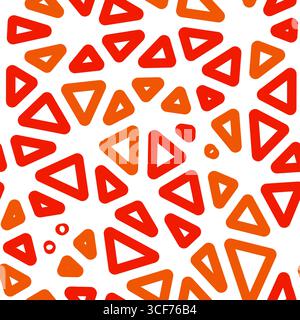 Minimaler geometrischer Hintergrund. Große Dreiecke. Stil für mehrere Farben. Abgerundete Dreiecke umrissen. Wiederholbares Muster. Flammenbruch. Stock Vektor