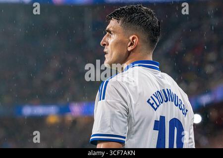 Basel, Schweiz. August 2025. Basel, Schweiz, 20. August 2025 Mohamed Elyounoussi (10 FC Kopenhagen) während des Play-off-Spiels der UEFA Champions League zwischen dem FC Basel 1893 und dem FC Kopenhagen im St. Jakob Park in Basel. (Priscila Bütler/SPP) Credit: SPP Sport Press Photo. /Alamy Live News Stockfoto