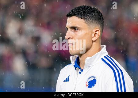 Basel, Schweiz. August 2025. Basel, Schweiz, 20. August 2025 Mohamed Elyounoussi (10 FC Kopenhagen) während des Play-off-Spiels der UEFA Champions League zwischen dem FC Basel 1893 und dem FC Kopenhagen im St. Jakob Park in Basel. (Priscila Bütler/SPP) Credit: SPP Sport Press Photo. /Alamy Live News Stockfoto