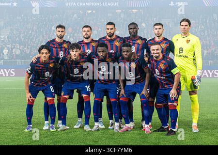 Basel, Schweiz. August 2025. Basel, Schweiz, 20. August 2025 FC Basel 1893 Spieler während des Play-off-Spiels der UEFA Champions League zwischen dem FC Basel 1893 und dem FC Kopenhagen im St. Jakob Park in Basel, Schweiz. (Priscila Bütler/SPP) Credit: SPP Sport Press Photo. /Alamy Live News Stockfoto