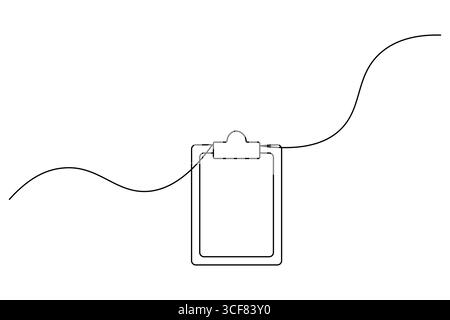 Zwischenablage durchgehende einzeilige Zeichnung minimalistischer Konturvektorillustration Stock Vektor