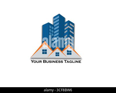 Das Symbol für Bau, Wohnung und Architekt. Real Estate Business Logo. Stock Vektor