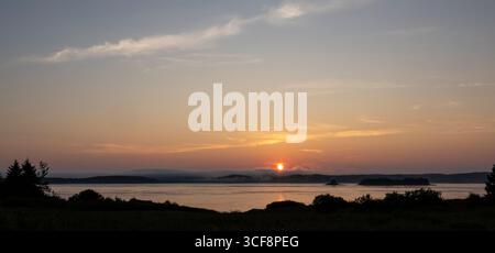 Sonnenuntergang von Campobello Island in New Brunswick Kanada Stockfoto