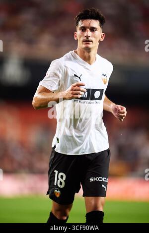 VALENCIA, SPANIEN - 16. AUGUST: Pepelu von Valencia CF während des LaLiga EA Sports Matches zwischen Valencia CF und Real Sociedad in Estadi de Mestalla auf Au Stockfoto