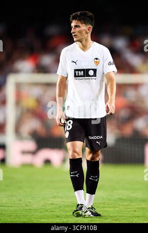 VALENCIA, SPANIEN - 16. AUGUST: Pepelu von Valencia CF während des LaLiga EA Sports Matches zwischen Valencia CF und Real Sociedad in Estadi de Mestalla auf Au Stockfoto