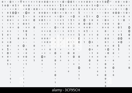 Blaue digitale Binärcode-Streams auf schwarzem Hintergrund, futuristischer Cyber-Matrix-Stil Stock Vektor