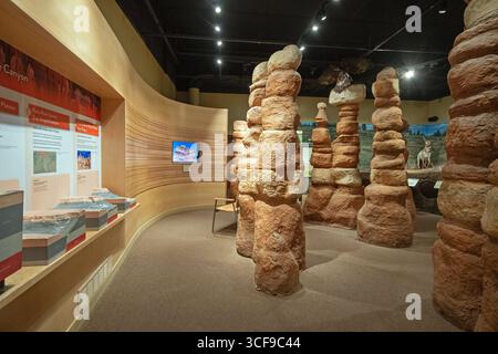 Nachbildung von Hoodoos im Museum of the Visitor Center im Bryce Canyon National Park, Utah, USA Stockfoto