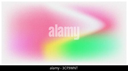 Ein lebendiger und energiegeladener abstrakter Hintergrund mit einem kräftigen, körnigen Farbverlauf aus hellem Rosa, sonnigem Gelb und Limettengrün, der eine dynamische Atmosphäre schafft Stock Vektor