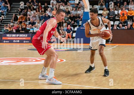 Almere, Niederlande. August 2025. ALMERE, NIEDERLANDE - 20. AUGUST: Malevy Leons aus den Niederlanden während des Spiels zwischen den Niederlanden und Bulgarien für die wm-Qualifikation 2027 im Topsportcentrum am 20. August 2025 in Almere, Niederlande. (Foto von Henk Seppen/Orange Pictures) Credit: Orange Pics BV/Alamy Live News Stockfoto