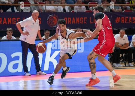 Almere, Niederlande. August 2025. ALMERE, NIEDERLANDE - 20. AUGUST: Malevy Leons aus den Niederlanden während des Spiels zwischen den Niederlanden und Bulgarien für die wm-Qualifikation 2027 im Topsportcentrum am 20. August 2025 in Almere, Niederlande. (Foto von Henk Seppen/Orange Pictures) Credit: Orange Pics BV/Alamy Live News Stockfoto
