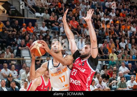 Almere, Niederlande. August 2025. ALMERE, NIEDERLANDE - 20. AUGUST: Malevy Leons aus den Niederlanden während des Spiels zwischen den Niederlanden und Bulgarien für die wm-Qualifikation 2027 im Topsportcentrum am 20. August 2025 in Almere, Niederlande. (Foto von Henk Seppen/Orange Pictures) Credit: Orange Pics BV/Alamy Live News Stockfoto