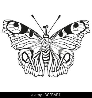 Monarch Schmetterlinge Vektor Hand gezeichnete Insektenillustration isoliert auf weißem Hintergrund Stock Vektor