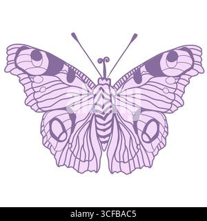 Monarch Schmetterlinge Vektor Hand gezeichnete Insektenillustration isoliert auf weißem Hintergrund Stock Vektor