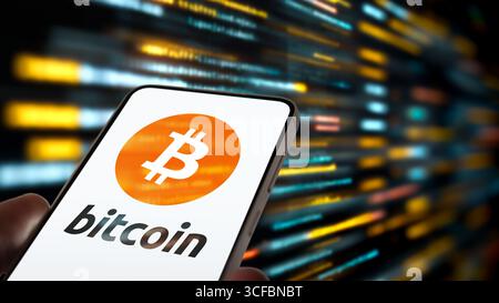 Bitcoin - Zukunft der dezentralen digitalen Währung Stockfoto
