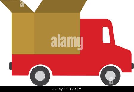 Delivery Truck Transport Logistics Isolierte Vektorillustration Stock Vektor