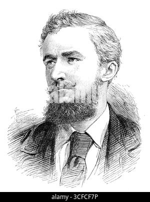 Mr. Lamont Young, Regierungsgeologe, verschwand 1881 in Australien. In New South Wales wurde viel Angst und Bedauern verursacht durch das Verschwinden... des Geologischen Surveyors der Regierung, der von Sydney geschickt wurde, um über das Bermagui-Goldfeld zu berichten... Mr Young ging am Tag seiner Ankunft in Bermagui, um die Bucht in einem Zentralboot zu überqueren. Zwei Tage später wurde das Boot zwischen Felsen an der Küste, etwa zehn Meilen nordwärts, gefunden, und es konnten keine Spuren seiner Besatzer gefunden werden. Unter den Erklärungen für ihr Verschwinden war, dass sie ertrunken waren und Th Stockfoto