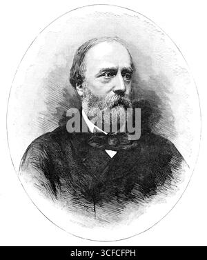 Der Comte de Chambord (von den französischen Legitimisten als Heinrich V. bezeichnet), 1883. „Der erwartete Tod dieses französischen Prinzen, der von der Legitimistenpartei lange als König Heinrich V. von Frankreich angesehen wird und der in seiner Proklamation vom Juli 1871 formell diesen Stil und Titel angenommen hat, scheint gegenwärtig keine wichtigen politischen Konsequenzen zu haben. aber durch das Aussterben des älteren Zweigs des Königlichen Hauses Bourbon in seiner Person, könnte es dem Graf von Paris als Chef des Hauses Orleans einen erblichen Anspruch auf die Rückkehr nach Ansicht dieser Partei verleihen, so weit entfernt die auch sein mag Stockfoto
