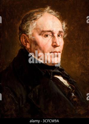 Porträt von Franciszek Matejko, Vater des Künstlers, 1877. Weitere Informationen: Es ist ein posthumes Porträt von Franciszek Matejko (1793–1860), dem Vater von Jan Matejko. Er kam aus Böhmen und ließ sich 1816 in Krak&#xf3;W nieder und war Klavierlehrer. Er heiratete Joanna Karolina Rossberg (Jan Matejkos Mutter), die Tochter eines Sattlers, der Hausbesitzer in der Florianska Straße 41 in Krakau. Der Künstler malte das Bild seines Vaters, basierend auf seiner Fotografie, 17 Jahre nach seinem Tod. Das Porträt zeigt einen grauen, leicht kahlköpfigen Mann in Brustform, nach rechts gerichtet. Die dargestellte Person ist verkleidet Stockfoto