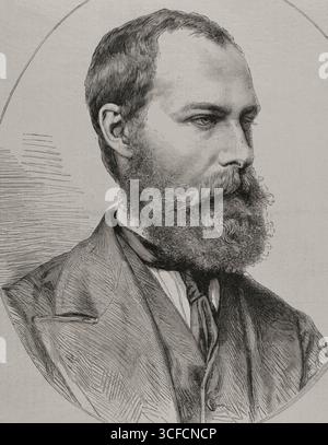 Prinz Philippe d'ORL&#xe9;ans, Graf von Paris (1838-1894), 1878. Anwärter auf den französischen Thron von 1848 bis zu seinem Tod. Enkel von Ludwig Philippe I., König von Frankreich. Nach dem Fall der Monarchie 1848 floh er aus Frankreich. Von „La Ilustraci&#xf3;n Espa&#xf1;ola y Americana“, 1878. Stockfoto