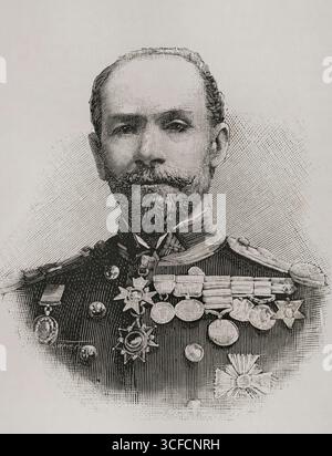 Edward Hobart Seymour (1840–1929), britischer Admiral, Oberbefehlshaber der China-Station, 1898. Von „La Ilustración Española y Americana“, 1898. Stockfoto