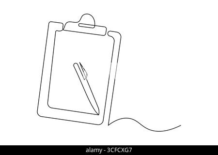 Eine Linienzeichnung mit minimalistischer Umrissvektorgrafik aus der Zwischenablage Stock Vektor