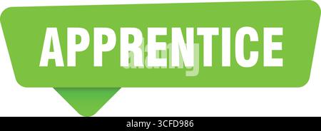 Auszubildender Aufkleber. Grünes Zeichen des Auszubildenden isoliert auf transpatentem Hintergrund Stock Vektor