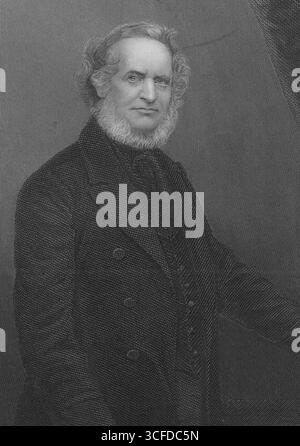 The Earl of Derby – Edward George Geoffrey Smith-Stanley 14. Earl of Derby KG PC (29. März 1799 – 23. Oktober 1869) – englischer Staatsmann, dreimal Premierminister des Vereinigten Königreichs und bis heute der am längsten dienende Führer der Konservativen Partei – Porträt undatiert Stockfoto