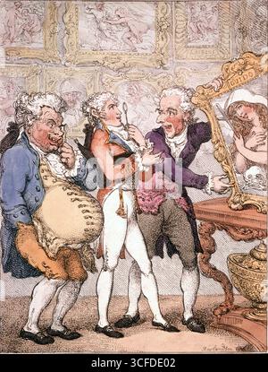 Farbätzung von ' Italian Picture Dealers Humbugging My Lord Anglaise on the Grand Tour ' von Thomas Rowlandson (1756-1827) ©TopFoto Stockfoto