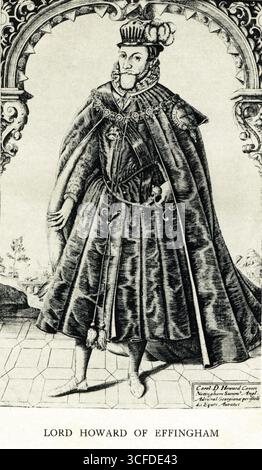 Charles Howard, Earl of Nottingham, Baron of Effingham – dieses Porträt stammt aus dem Stich von William Rogers in der Cracherode Collection im British Museum. Charles Howard, 1. Earl of Nottingham (1536–14. Dezember 1624) war ein englischer Staatsmann und Admiral. ©TopFoto Stockfoto