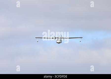 Sehen Sie sich das Segelboot Catalina aus dem 2. Weltkrieg an. Verpassen Sie Die Abholung Stockfoto