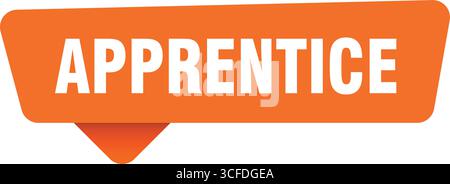 Oranges Zeichen für den Lehrling isoliert auf transpatentem Hintergrund. Auszubildender Aufkleber Stock Vektor