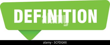 Definitionsaufkleber. Definition grünes Zeichen auf Transpatenthintergrund isoliert Stock Vektor