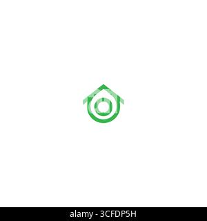 Grünes Home-Logo-Symbol mit flachem Vektor-Design Stock Vektor