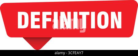 Definitionszeichen. Definition roter Aufkleber auf Transpatenthintergrund isoliert Stock Vektor
