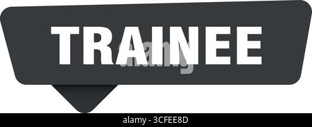 Aufkleber für Trainee. Schwarzes Schild des Trainee auf transpatentem Hintergrund isoliert Stock Vektor