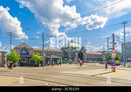 Nürnberg, 14. Juli 2024: Nürnberg Hauptbahnhof Nürnberg Hauptbahnhof Neobarockgebäude am Bahnhofsplatz i Stockfoto