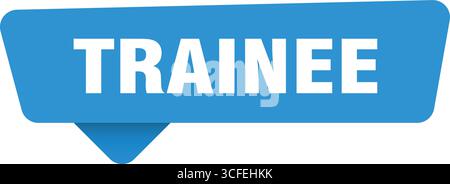 Blaues Schild des Trainee auf transpatentem Hintergrund isoliert. Aufkleber für Trainee Stock Vektor