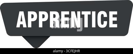 Auszubildender Aufkleber. Schwarzes Zeichen des Lehrlings isoliert auf transpatentem Hintergrund Stock Vektor