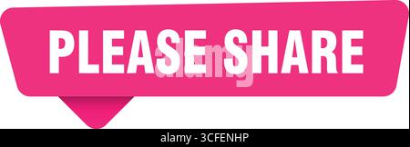 Bitte geben Sie das Vorzeichen frei. Bitte geben Sie einen auf transpatentem Hintergrund isolierten magentafarbenen Aufkleber weiter Stock Vektor