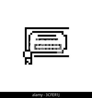 Pixelordner mit Dokumentsymbol im Retro-Mosaik-Stil für digitale Schnittstellen Stock Vektor