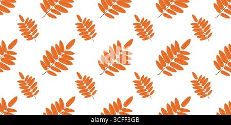 Nahtloses Herbstmuster mit roten Blättern im flachen Stil. Herbstvektorillustration für digitale Hintergründe, Drucke, Banner Stock Vektor