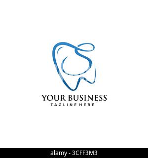 Zahnklinik Initial Letter S Logo Design Continuousline Luxus Stil. Vektorabbildung Stock Vektor