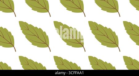 Rustikales, nahtloses Herbstmuster mit grünen Blättern Stock Vektor