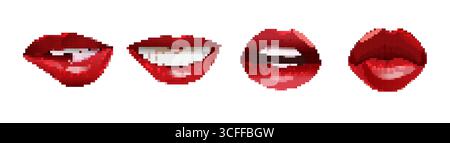 Farbenfrohe 8-Bit-Turbans für Design-Elemente im Retro-Design Stock Vektor