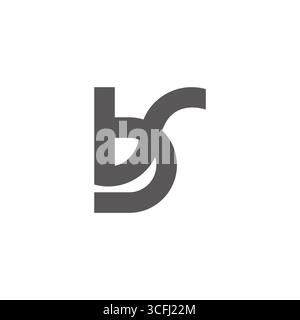 sb Letter einfache Kurven geometrischer Logovektor Stock Vektor