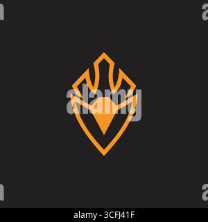 königskrone goldenes Schild einfache geometrische Logo-Vektor Stock Vektor