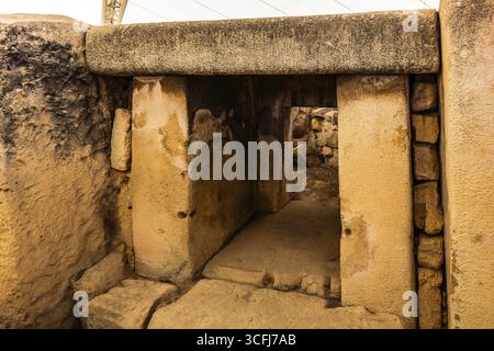 Megalithtempel von Hal Tarxien, 3250-2500 v. Chr., UNESCO-Weltkulturerbe, Tarxien, Malta Stockfoto