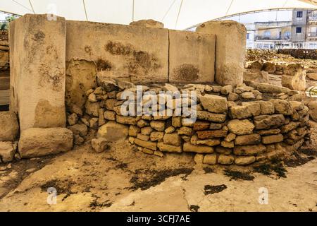 Megalithtempel von Hal Tarxien, 3250-2500 v. Chr., UNESCO-Weltkulturerbe, Tarxien, Malta Stockfoto