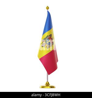 3. Die Flagge auf dem Pole für den Gipfel und das politische Treffen der Moldawien-Länder Stockfoto